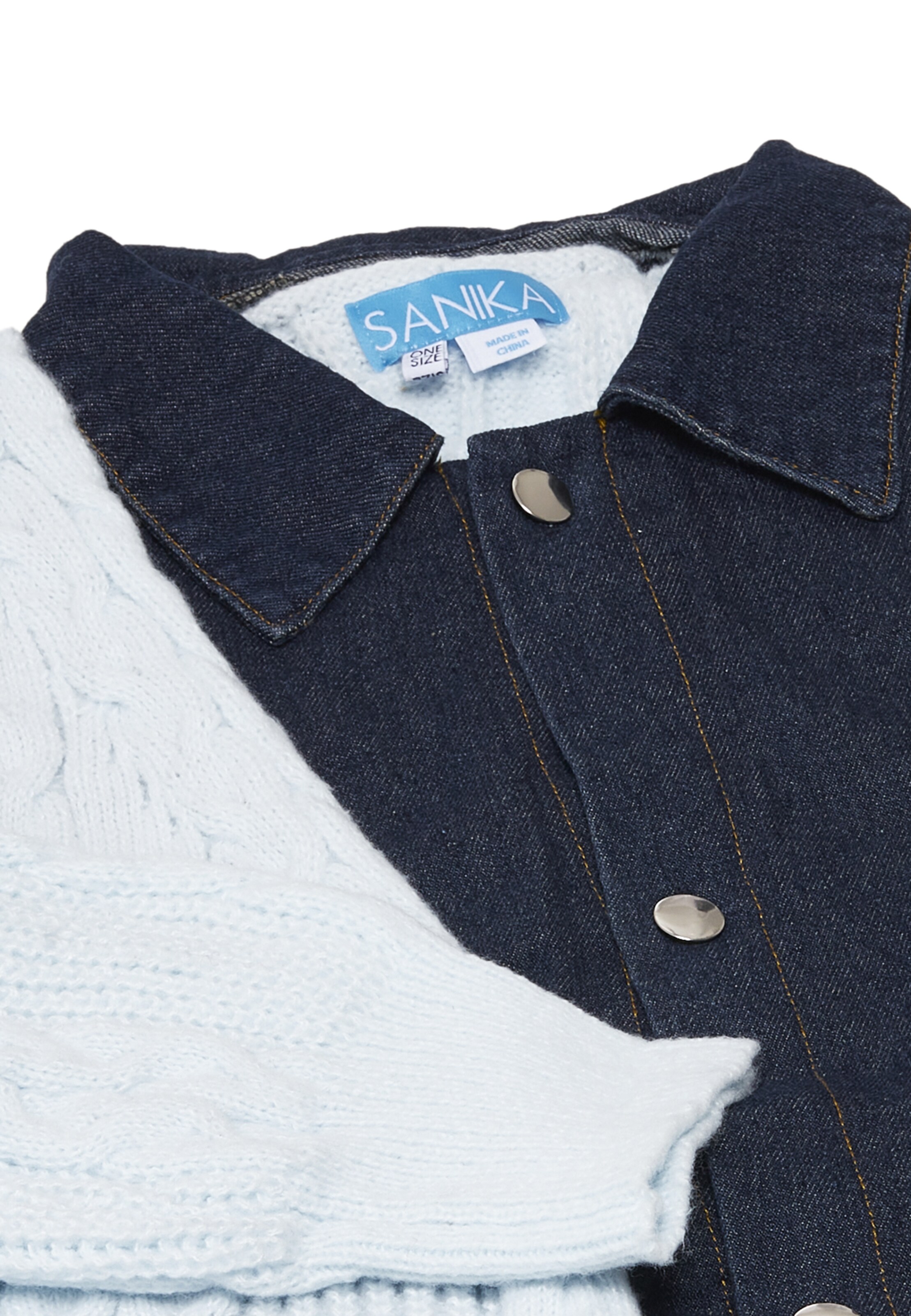 SANIKA Pletena jopa | modra barva