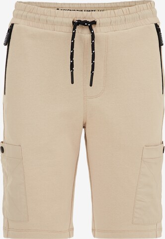 WE Fashion Slim fit Pants in Beige: front