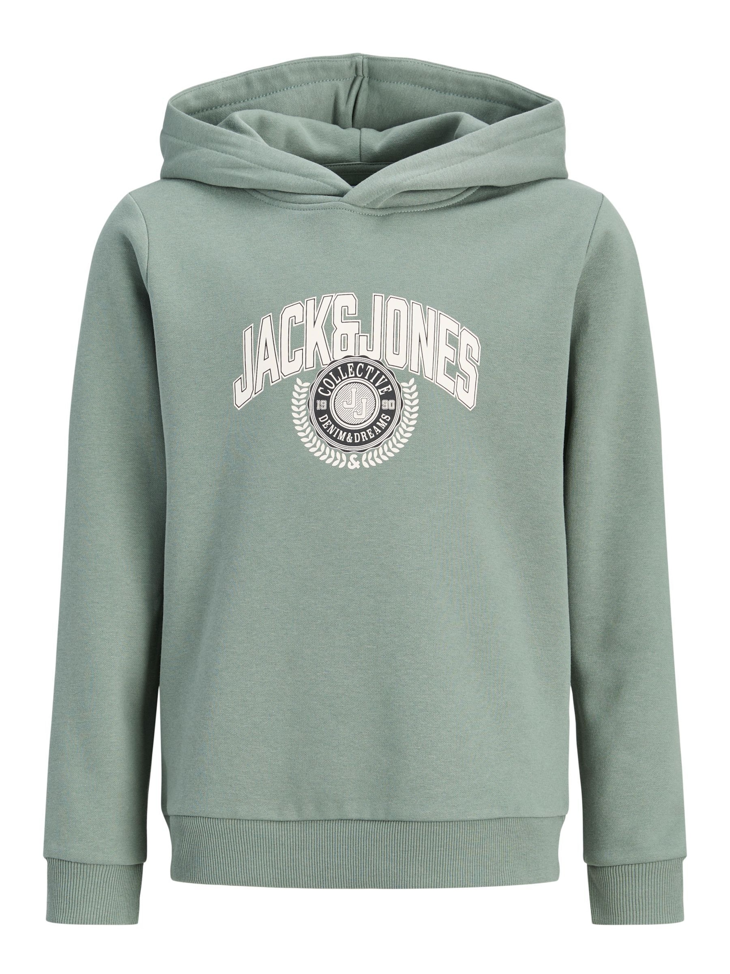 Jack & Jones Junior Sweatshirt 'JJCollegey' in Grün: Vorderseite