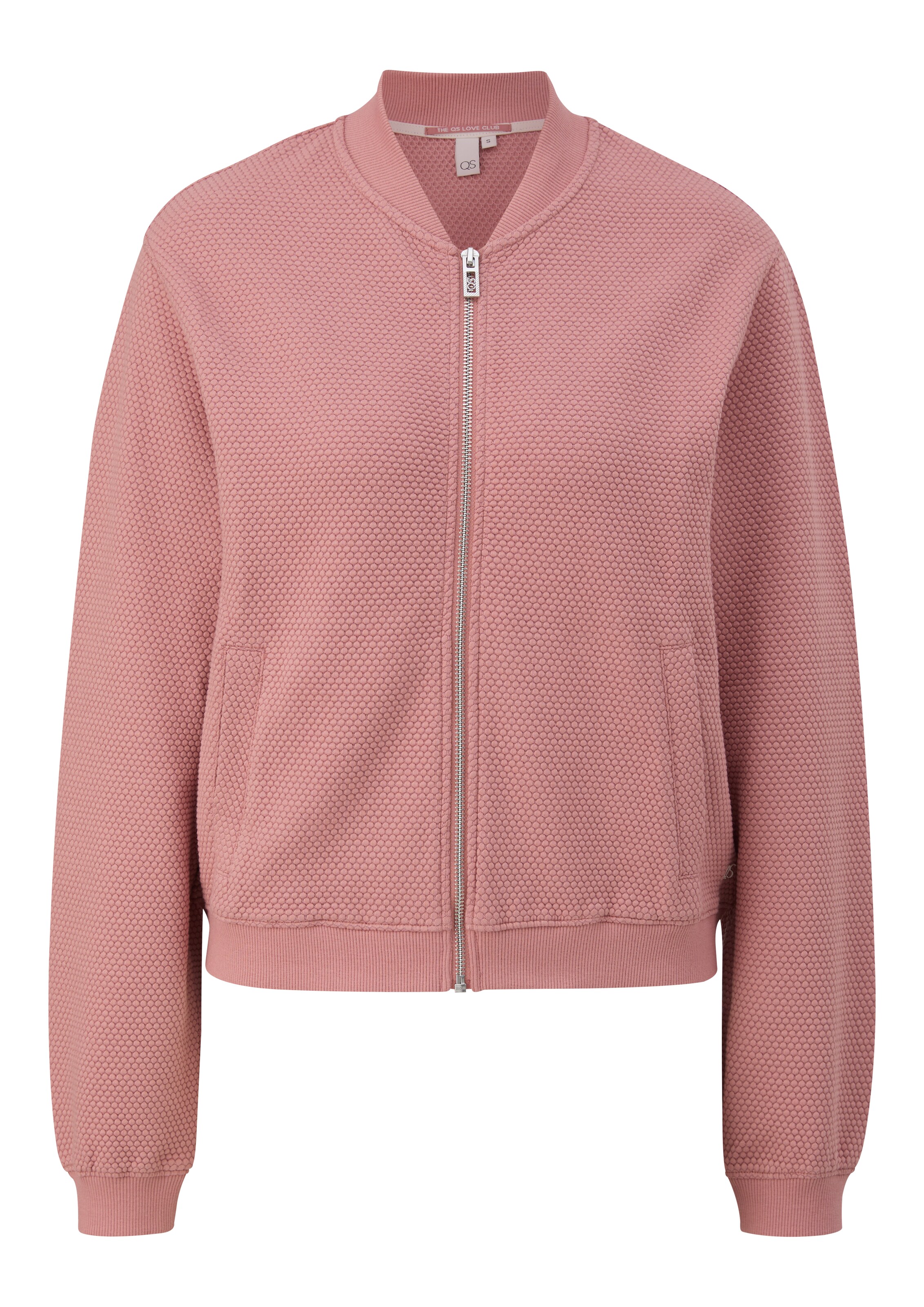 QS Zip-Up Hoodie in Pink: front