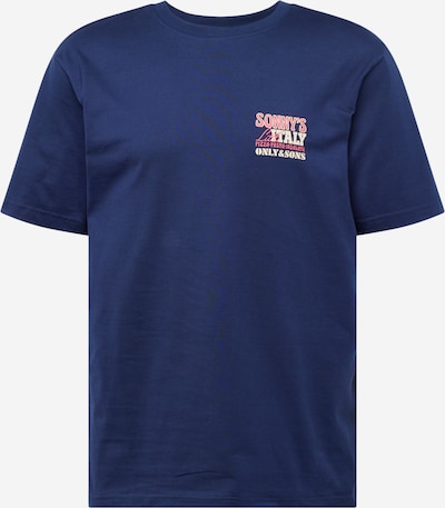 Only & Sons T-Shirt 'KYSON' in hellbeige / navy / rosa, Produktansicht