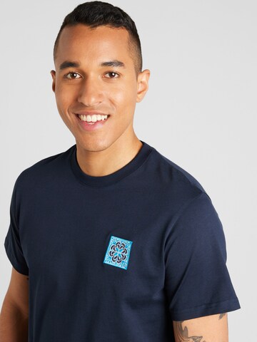 T-Shirt 'SLHTATE' SELECTED HOMME en bleu