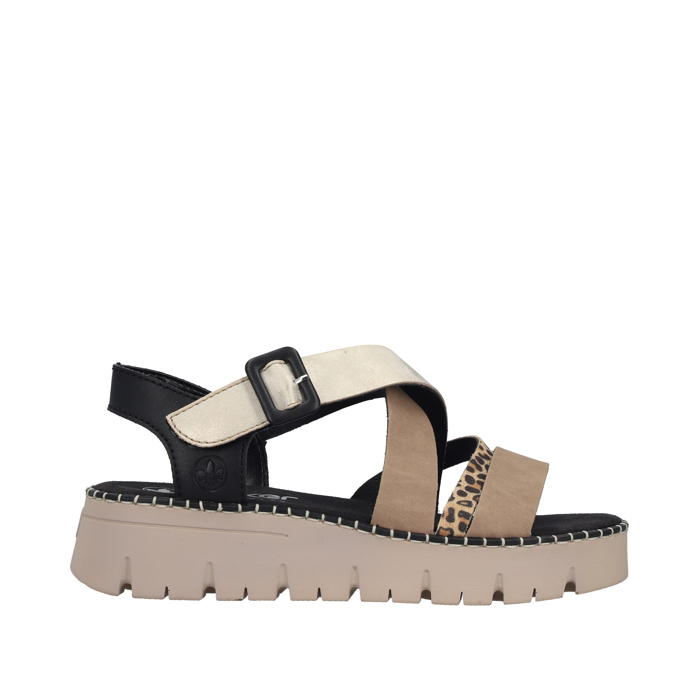 Rieker Strap Sandals 'V1063' in Silver