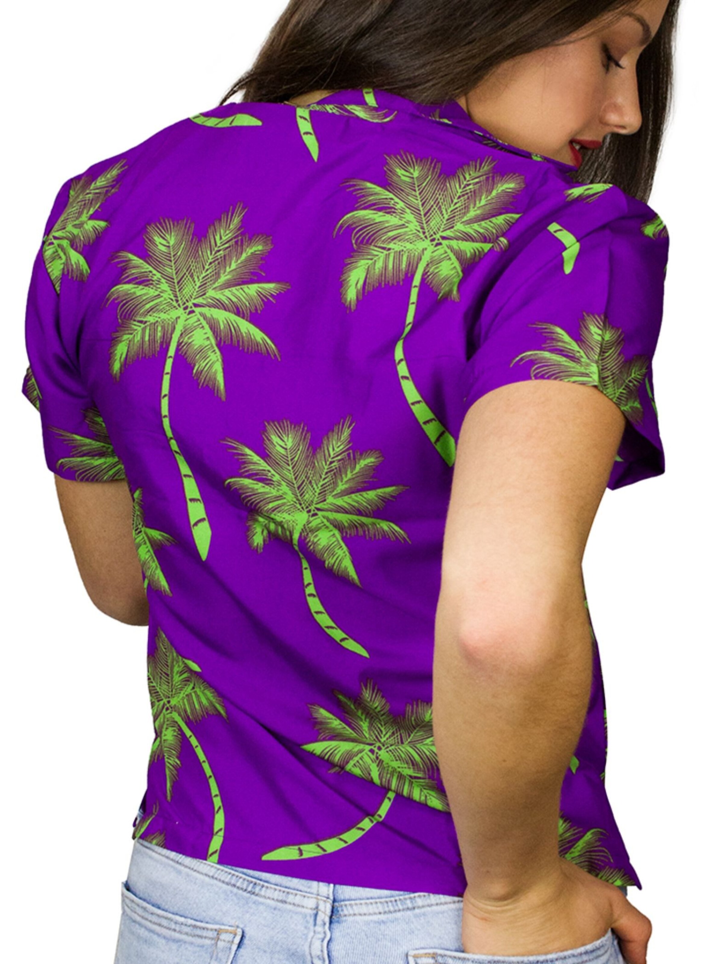 King Kameha Blouse 'Palmshadow' in Purple