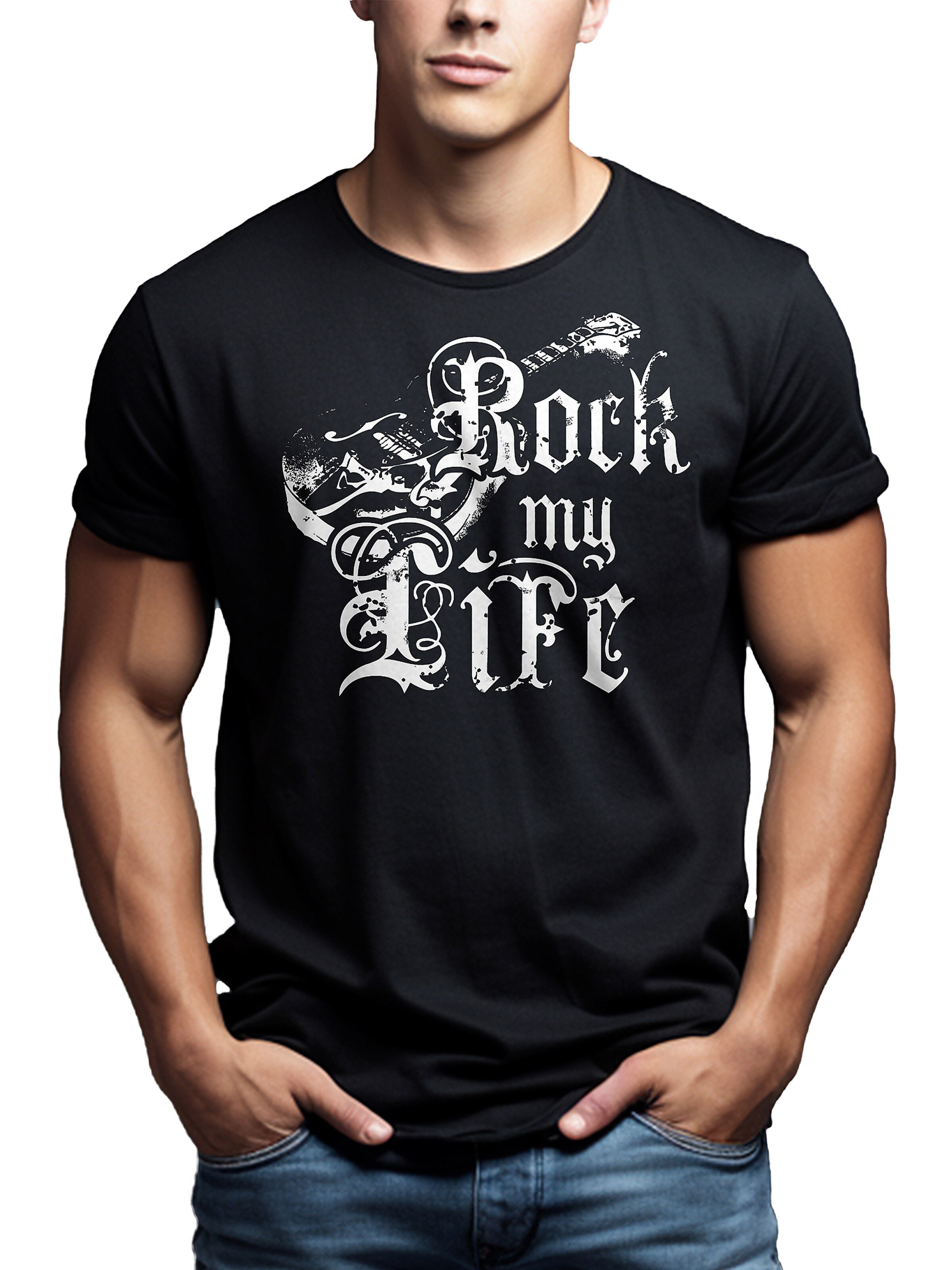 MAKAYA Shirt 'Rock my Life' in Black