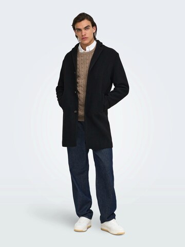Only & Sons Between-Seasons Coat in Black