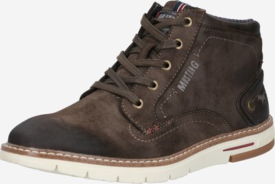 MUSTANG Bottines à lacets en brun foncé, Vue avec produit