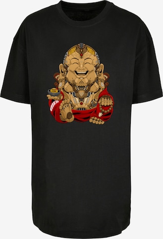 F4NT4STIC Shirt 'Happy Cyber Buddha CYBERPUNK STYLES' in Schwarz: predná strana