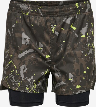 Newline Sortshorts in dunkelbraun / gelb / grau / schwarz, Produktansicht