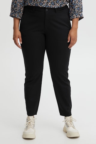 Fransa Curve Slim fit Chino Pants 'Plano' in Black: front