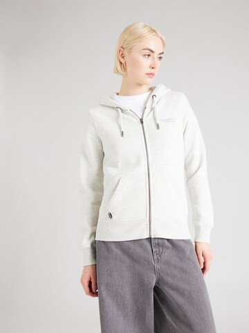 Superdry Sweatjacke 'ESSENTIAL' in Grau: predná strana