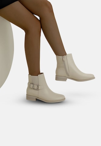 Elara Chelsea Boots i beige