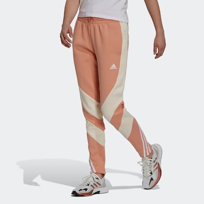 Pantaloni sport ADIDAS PERFORMANCE pe bej / portocaliu caisă / alb, Vizualizare model