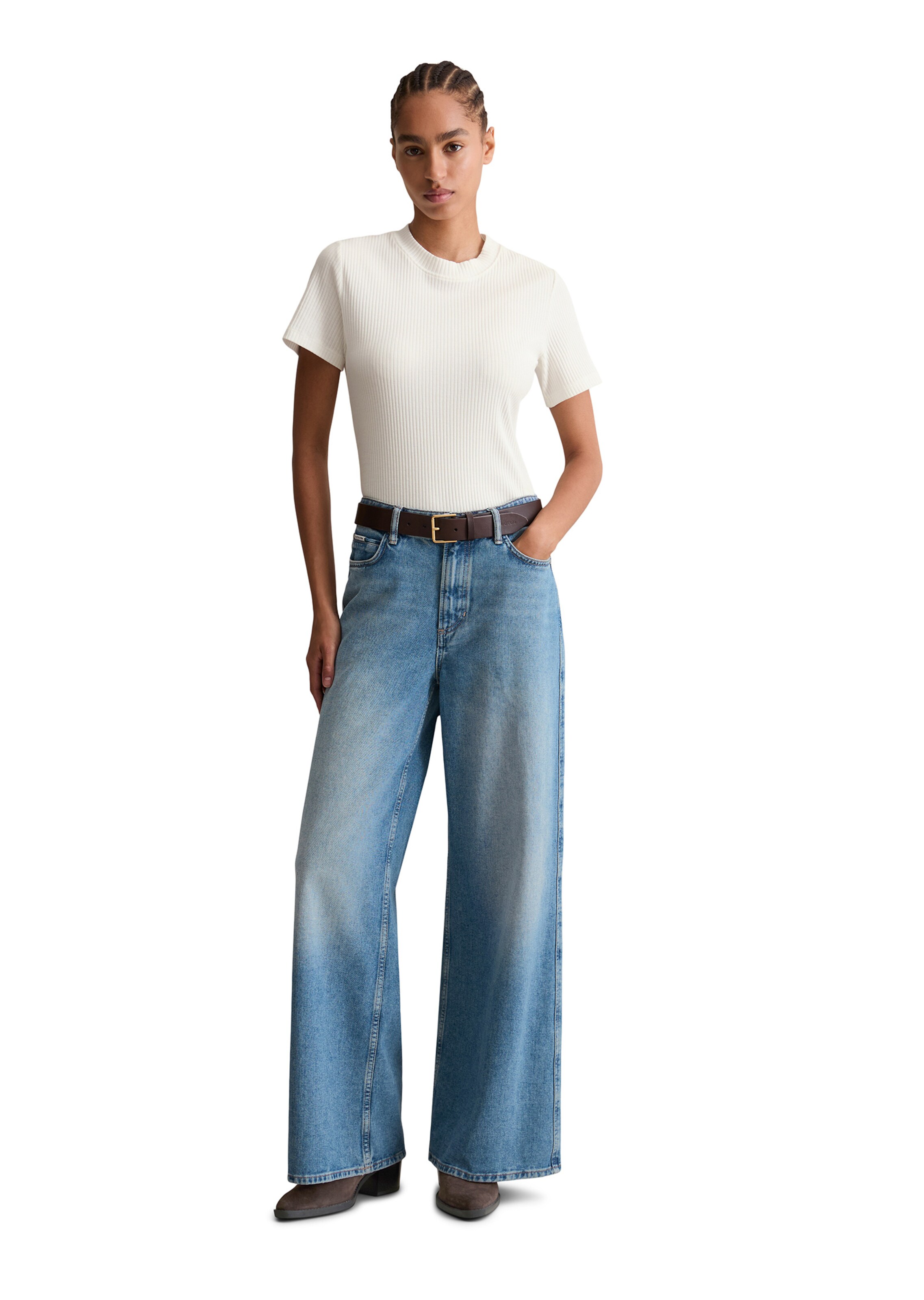 Marc O'Polo DENIM Wide leg Jeans 'Anjo' in Blauw