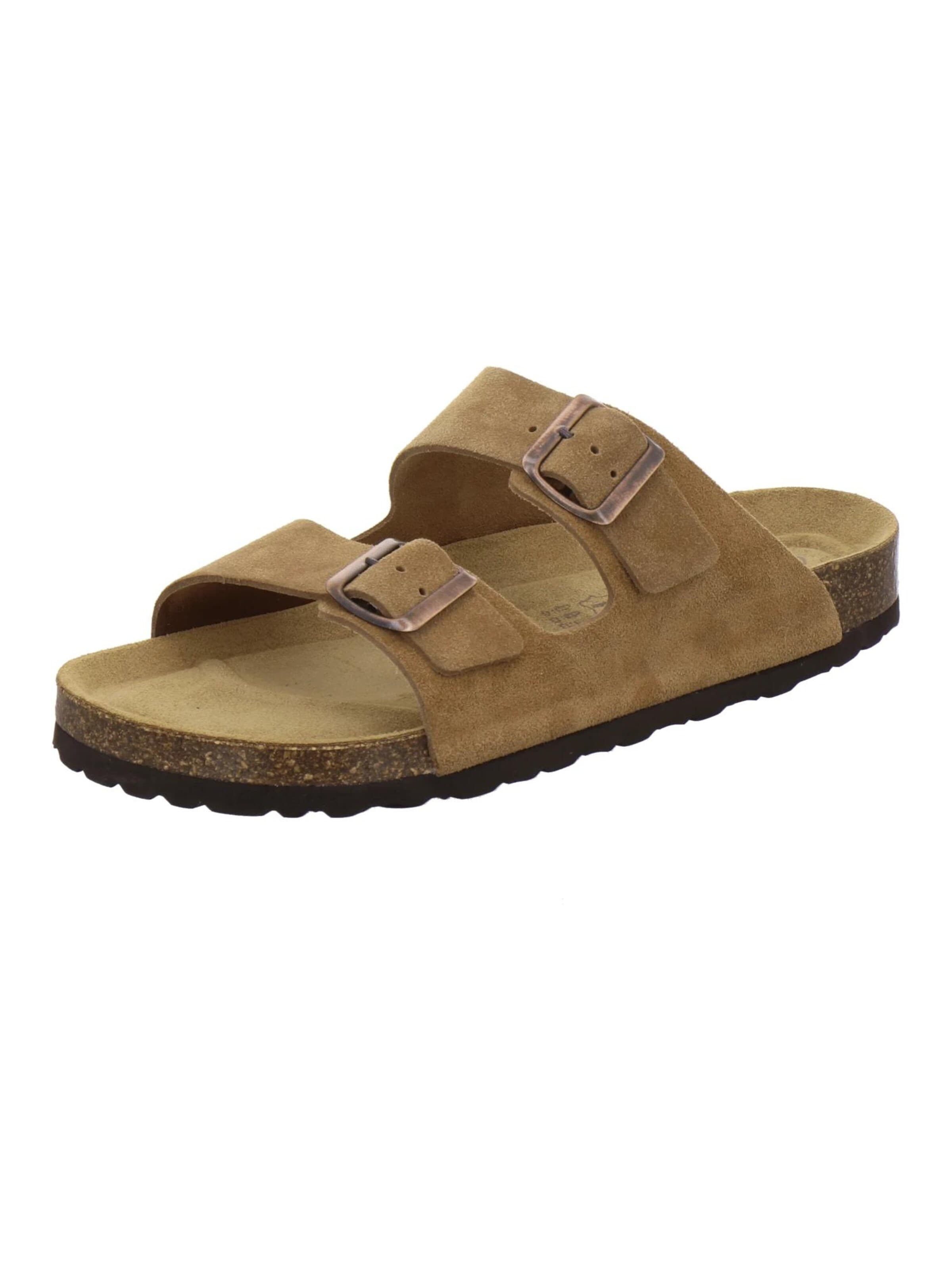 Mule 'Pantoletten Herren Zweischnaller cognac Veloursleder' AFS-Schuhe en marron : devant