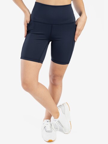 Spyder Skinny Workout Pants in Blue: front