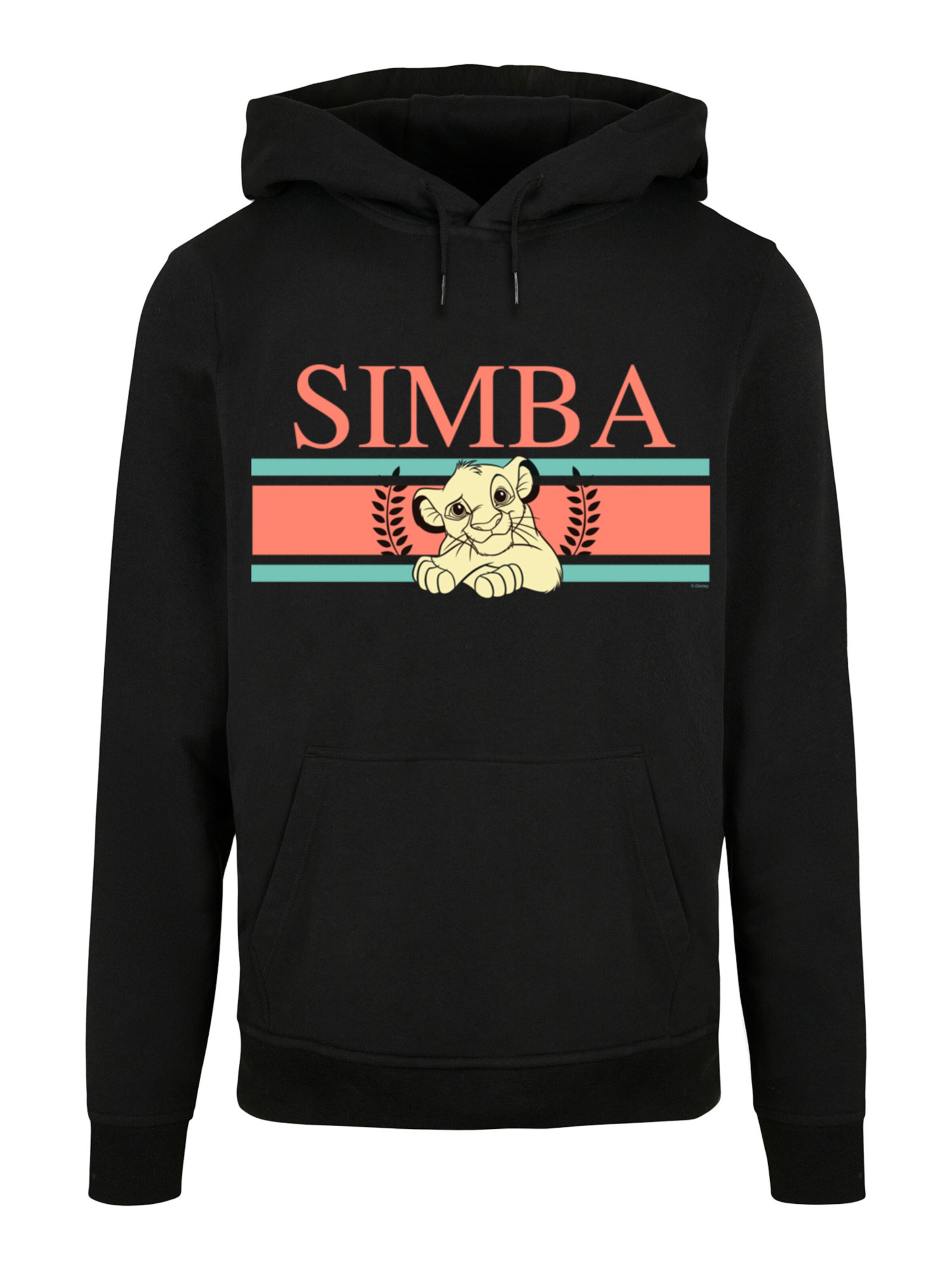 Sweat-shirt 'Disney König der Löwen Simba Stripes' F4NT4STIC en noir : devant