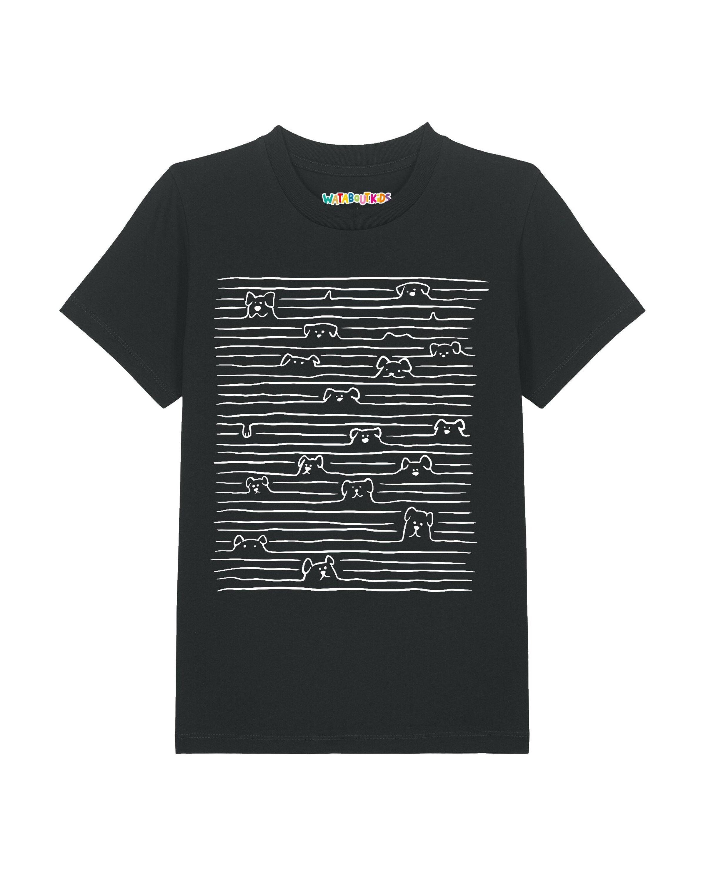 T-Shirt 'Doodle Dogs' watabout.kids en noir : devant
