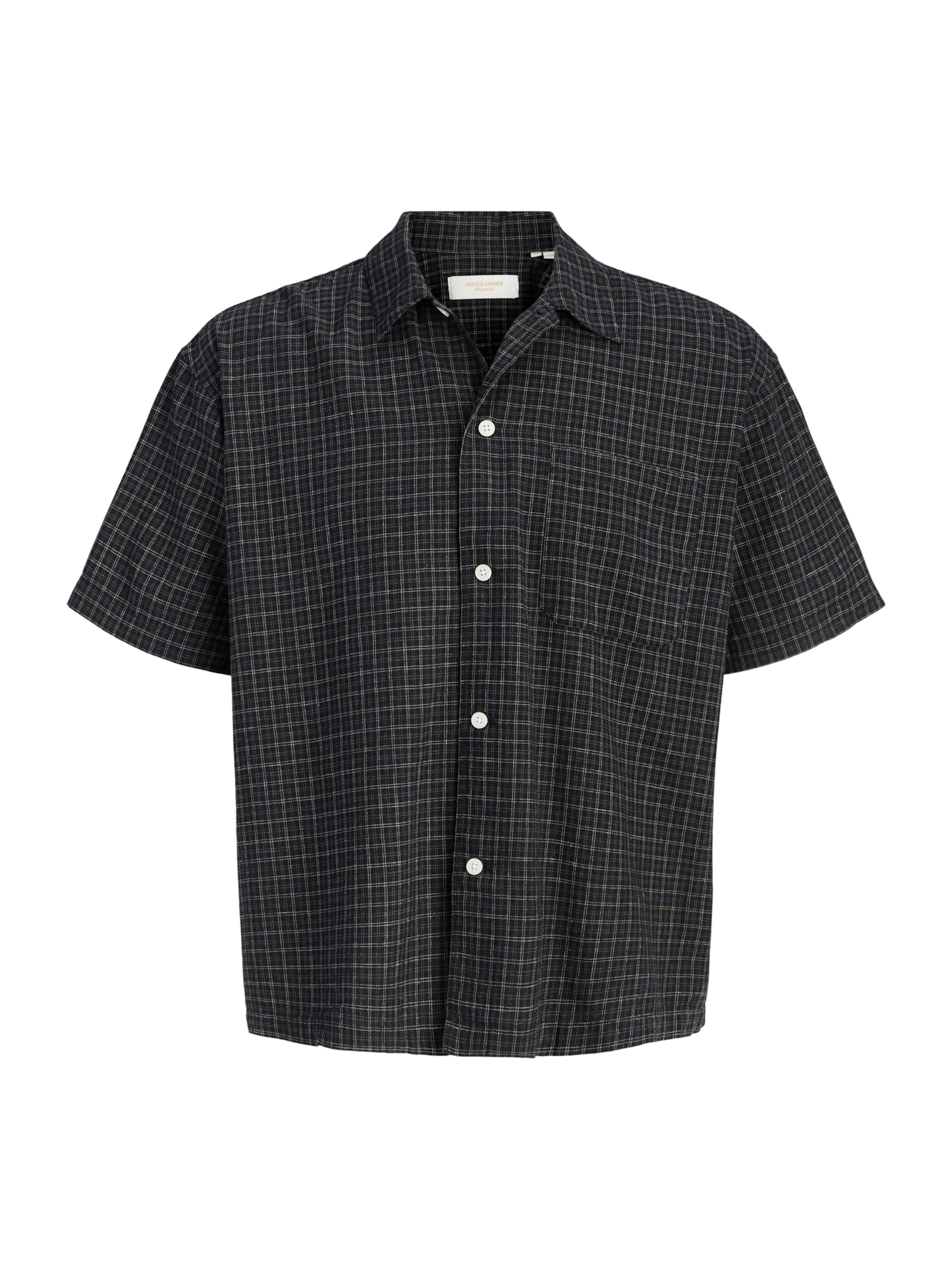 JACK & JONES Comfort fit Button Up Shirt in Black: front