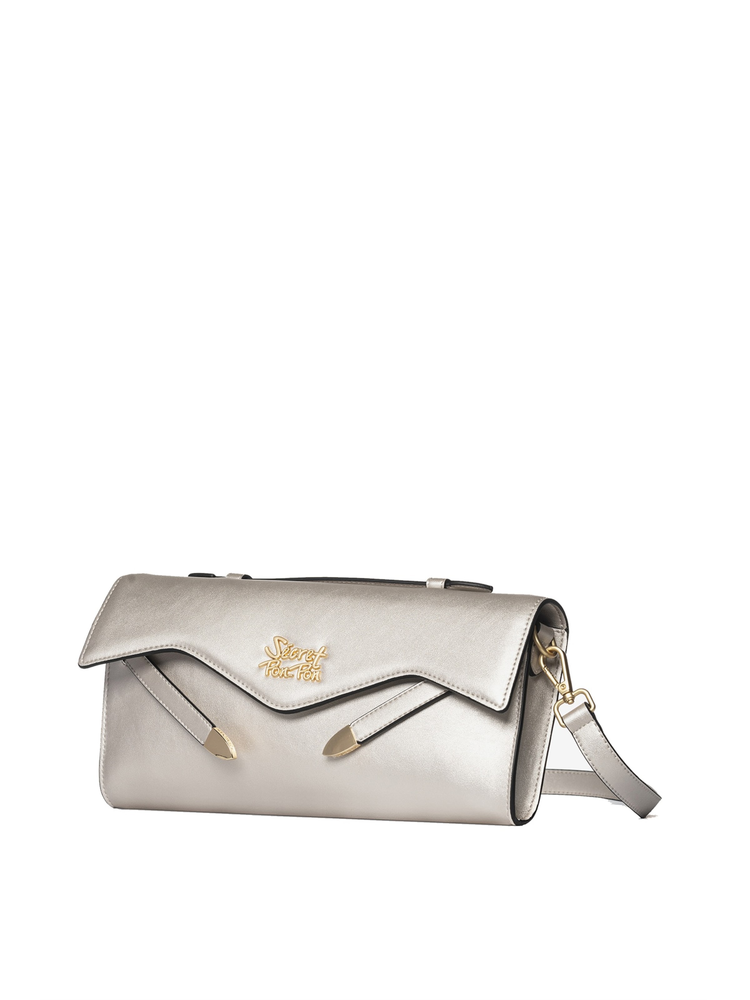 Secret Pon Pon Clutch in Grey: front