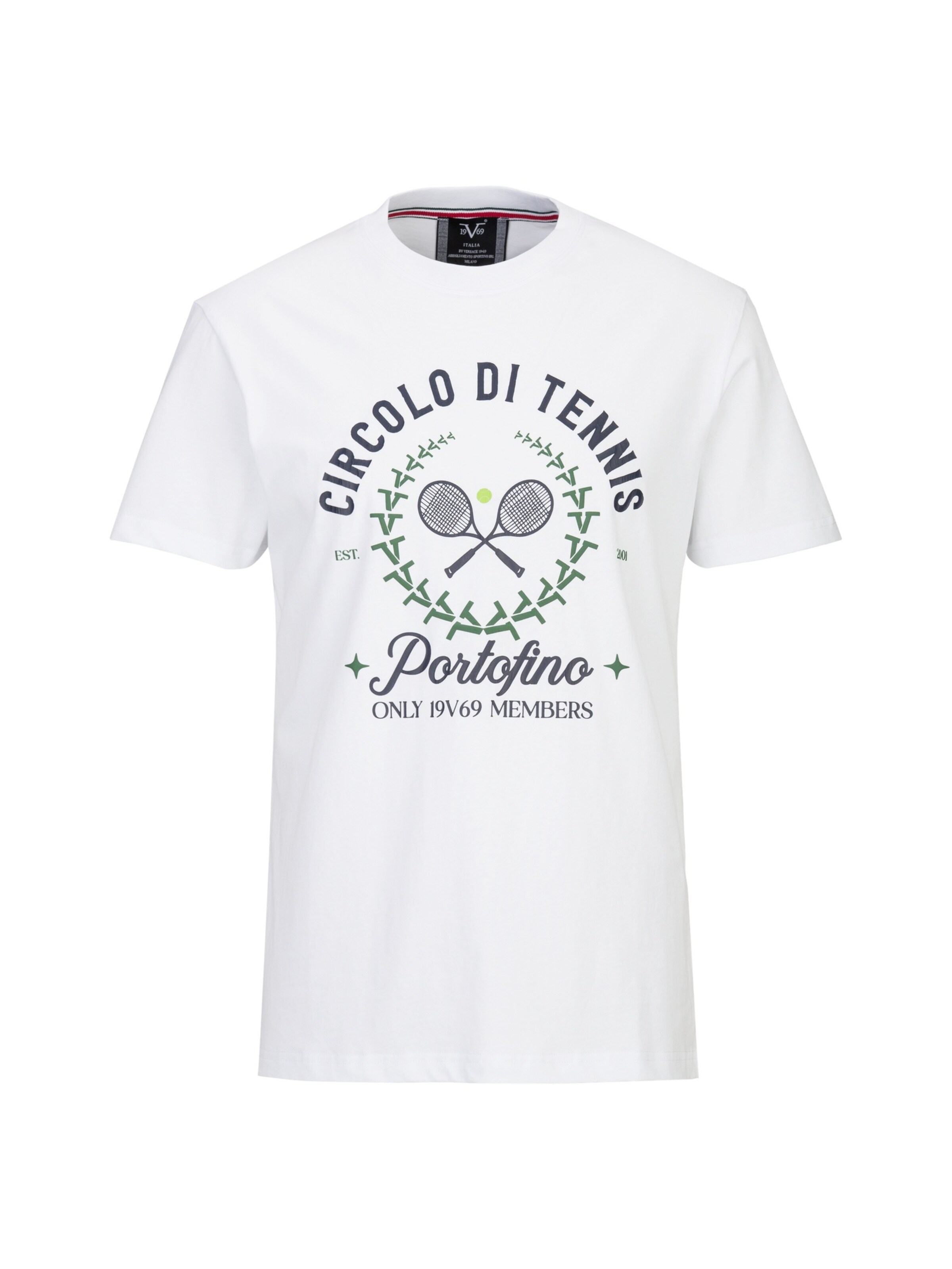 19V69 ITALIA Shirt 'Rafael Tennis 2' in White: front