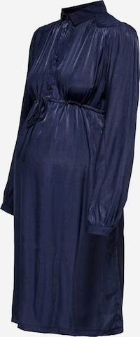 Only Maternity Shirt Dress 'Mama' in Blue: front