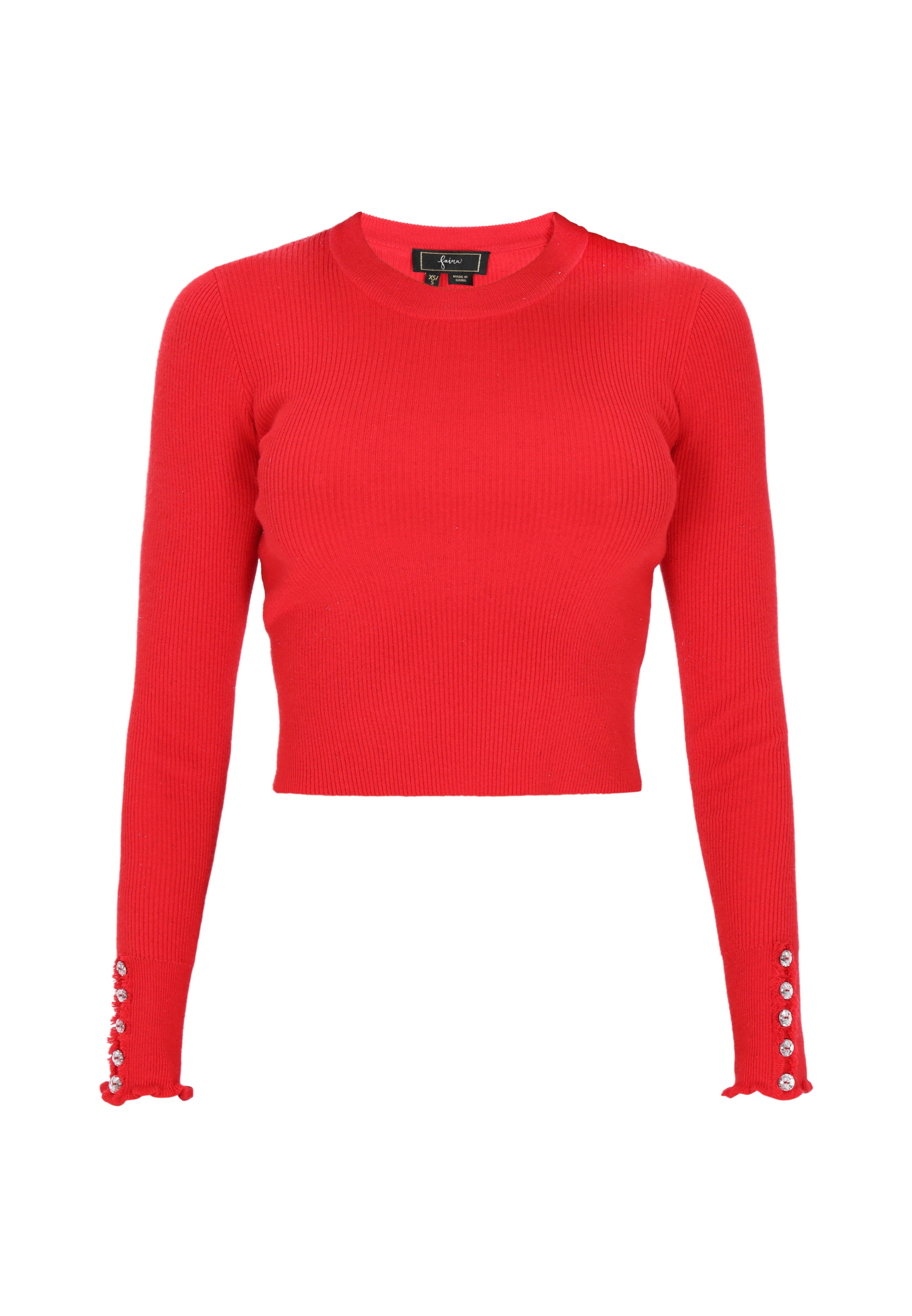 raudona faina Megztinis: priekis