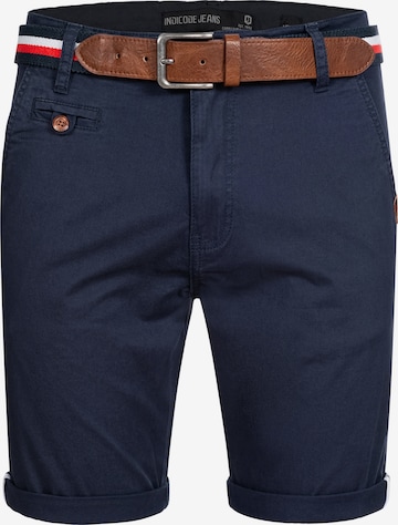 INDICODE JEANS Regular Chino Pants 'Creel' in Blue: front