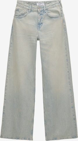 Pull&Bear Wide leg Jeans in Blauw: voorkant