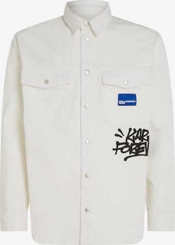 KARL LAGERFELD JEANS Regular fit Button Up Shirt 'X Crapule2000' in White: front