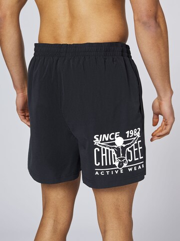 CHIEMSEE Athletic Swim Trunks in Black