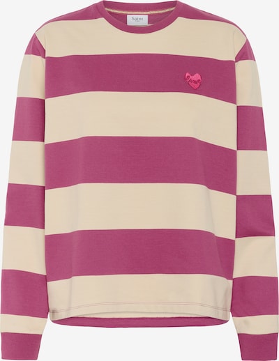 Megztinis be užsegimo 'MajsaSZ' iš SAINT TROPEZ, spalva – nebalintos drobės spalva / raudonai violetinė, Prekių apžvalga