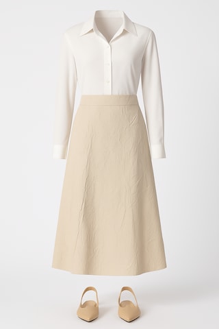 Touche Prive Rok in Beige: voorkant
