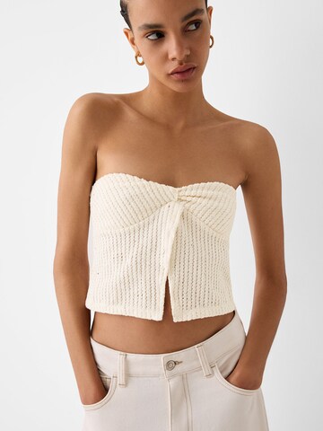 Top in maglia di Bershka in beige