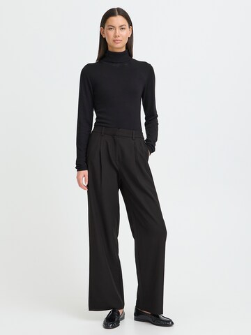Wide Leg Pantalon à plis 'IHFAVA' ICHI en noir
