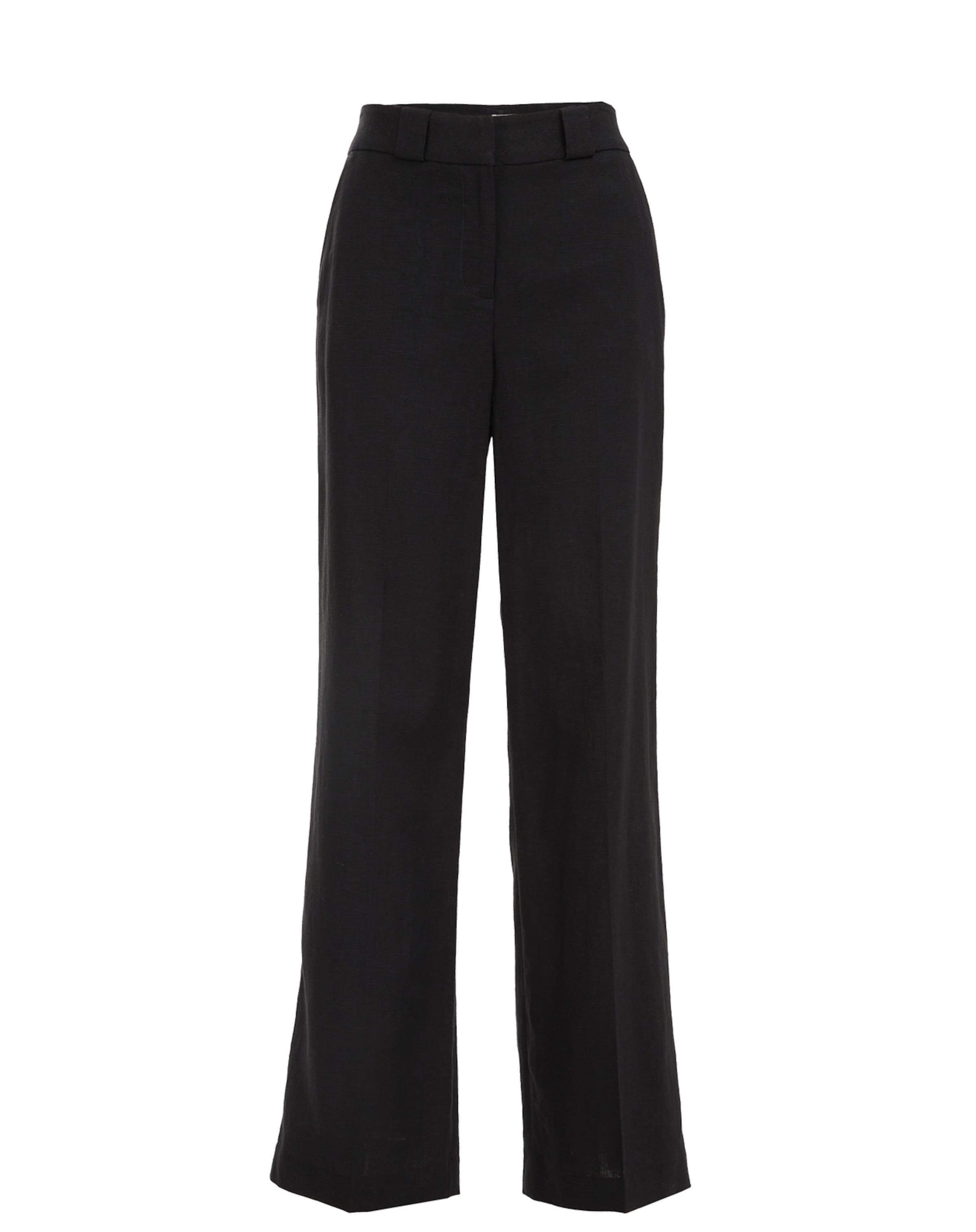 juoda WE Fashion Plačios klešnės Kelnės su kantu: priekis