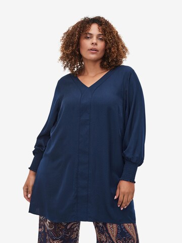 Zizzi Tunic 'XMASYA' in Blue: front