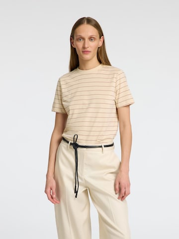 T-shirt SELECTED FEMME en beige : devant
