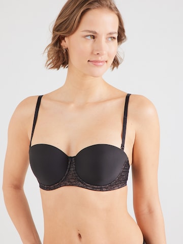 melns TRIUMPH Balconette Krūšturis 'Sheer': no priekšpuses
