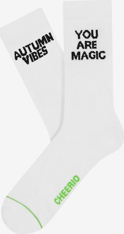 CHEERIO* Socks 'MAGIC AUTUMN' in White: front