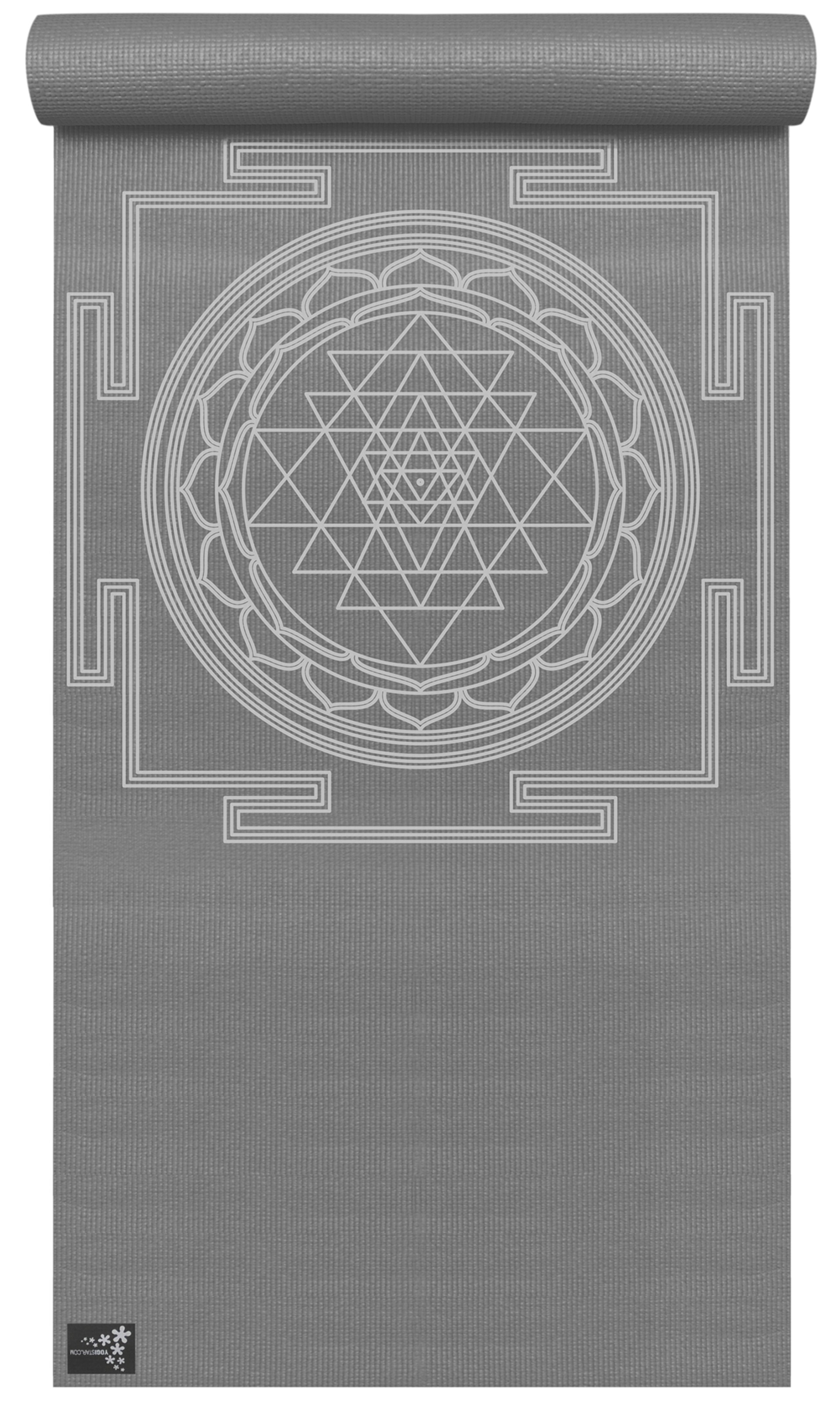 YOGISTAR.COM Yogamatte 'Basic Sri Yantra' in Grau