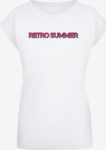 Merchcode T-Shirt 'Summer - Retro' in Weiß: predná strana