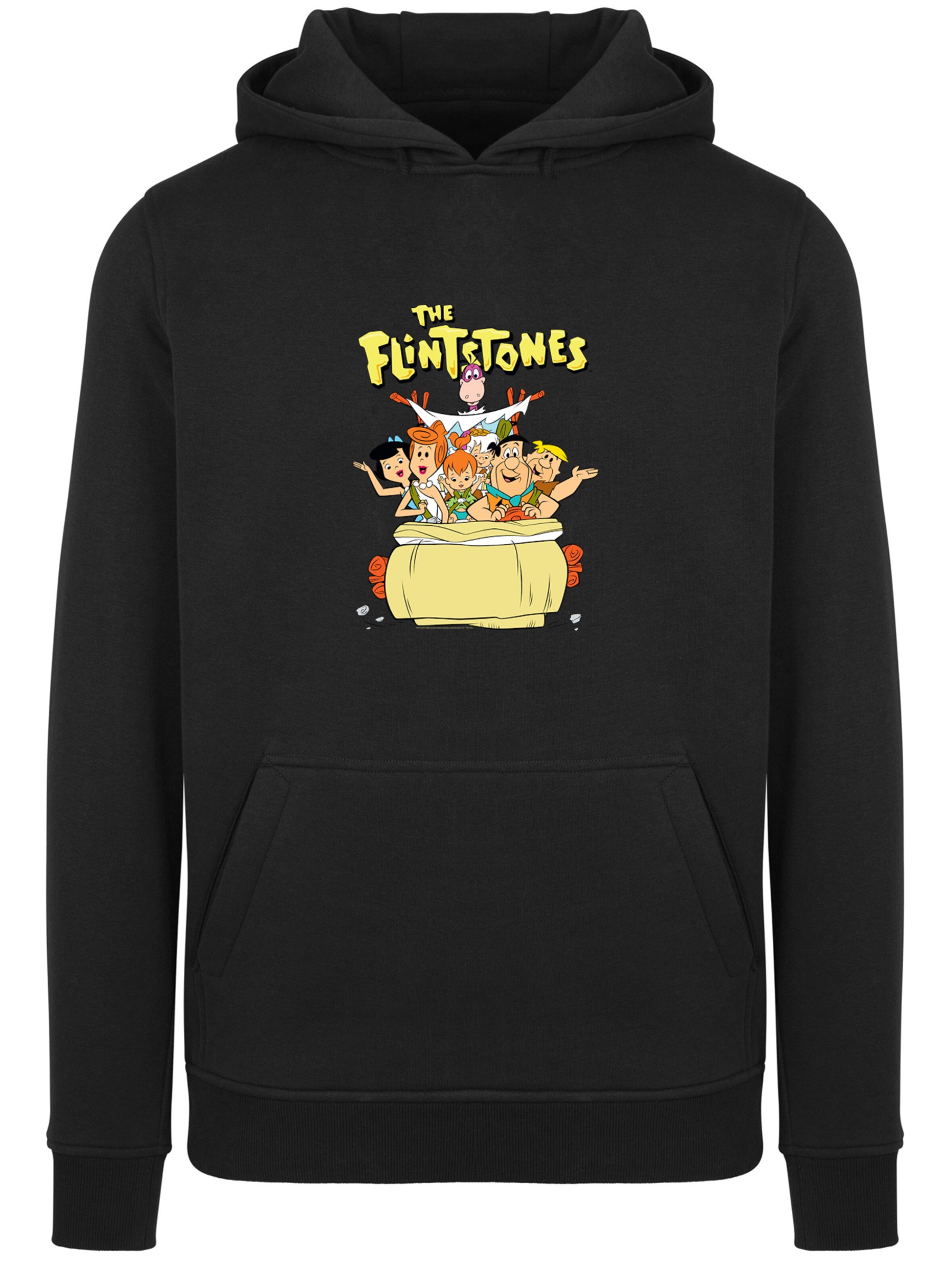 Sweat-shirt 'Die Familie Feuerstein The The Ride' F4NT4STIC en noir : devant