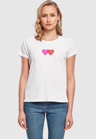 Maglietta 'Hugs & Love - Two Hearts' di Merchcode in bianco: frontale