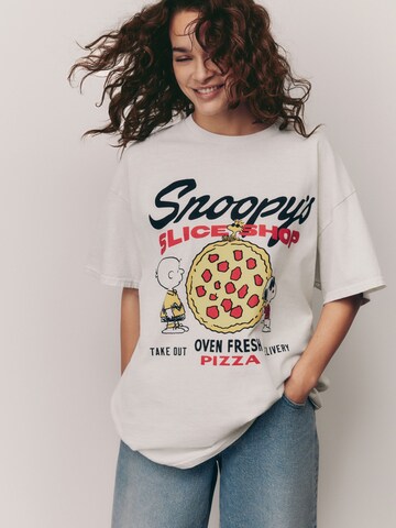 Next T-Shirt 'Snoopy Pizza' in Beige: Vorderseite