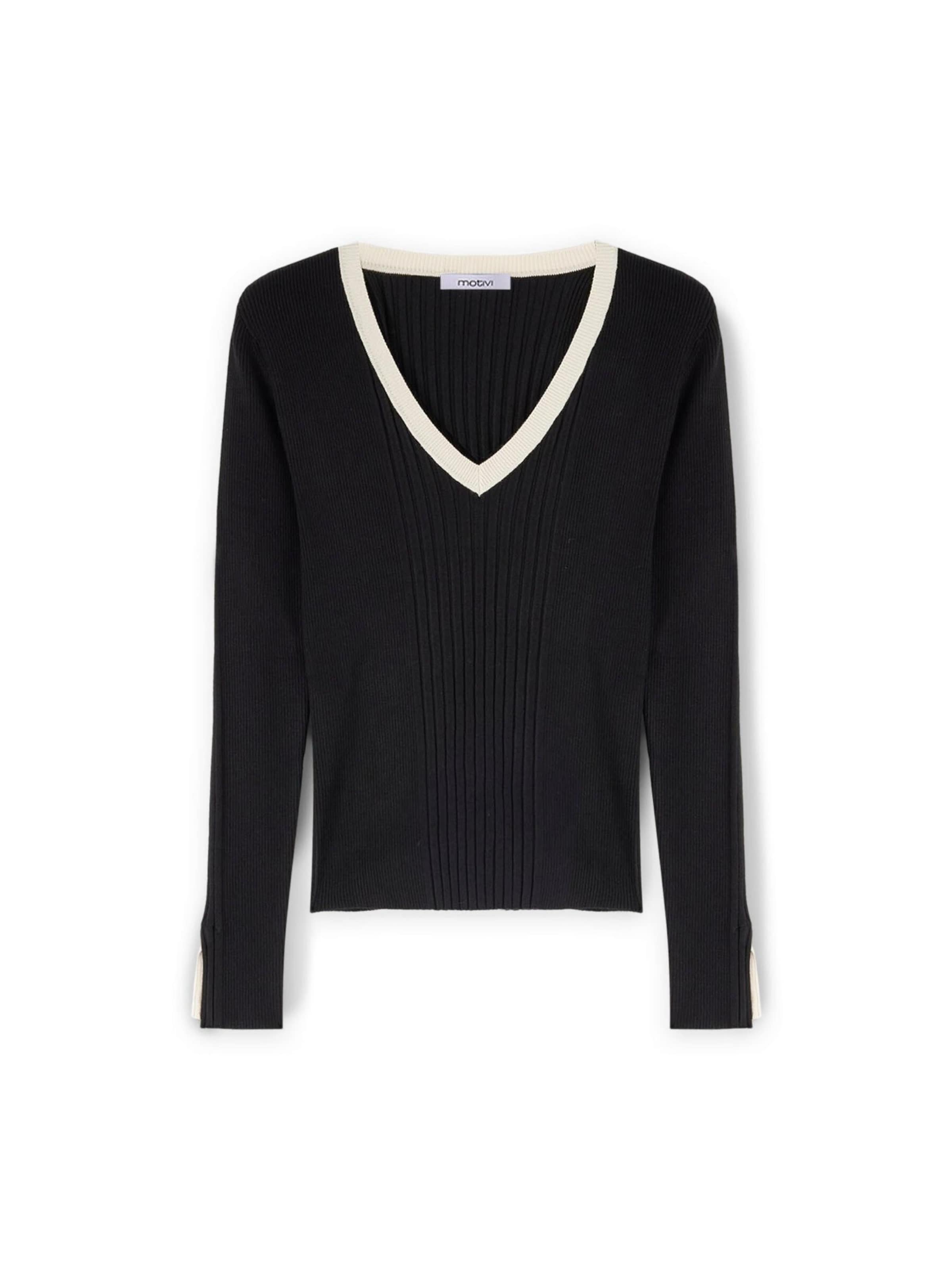 MOTIVI Trui in Zwart: voorkant