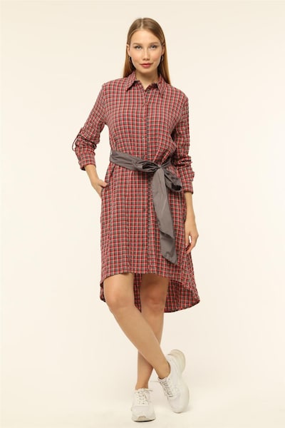 HOME STORE Blousejurk in de kleur Grijs / Rood / Wit, Productweergave