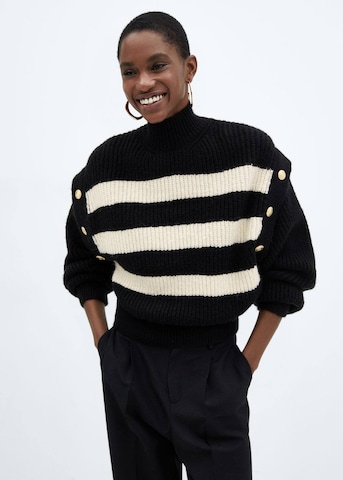 MANGO Sweter 'Double' w kolorze czarny: przód