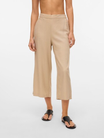 VERO MODA Wide leg Trousers 'VMMindy' in Beige: front