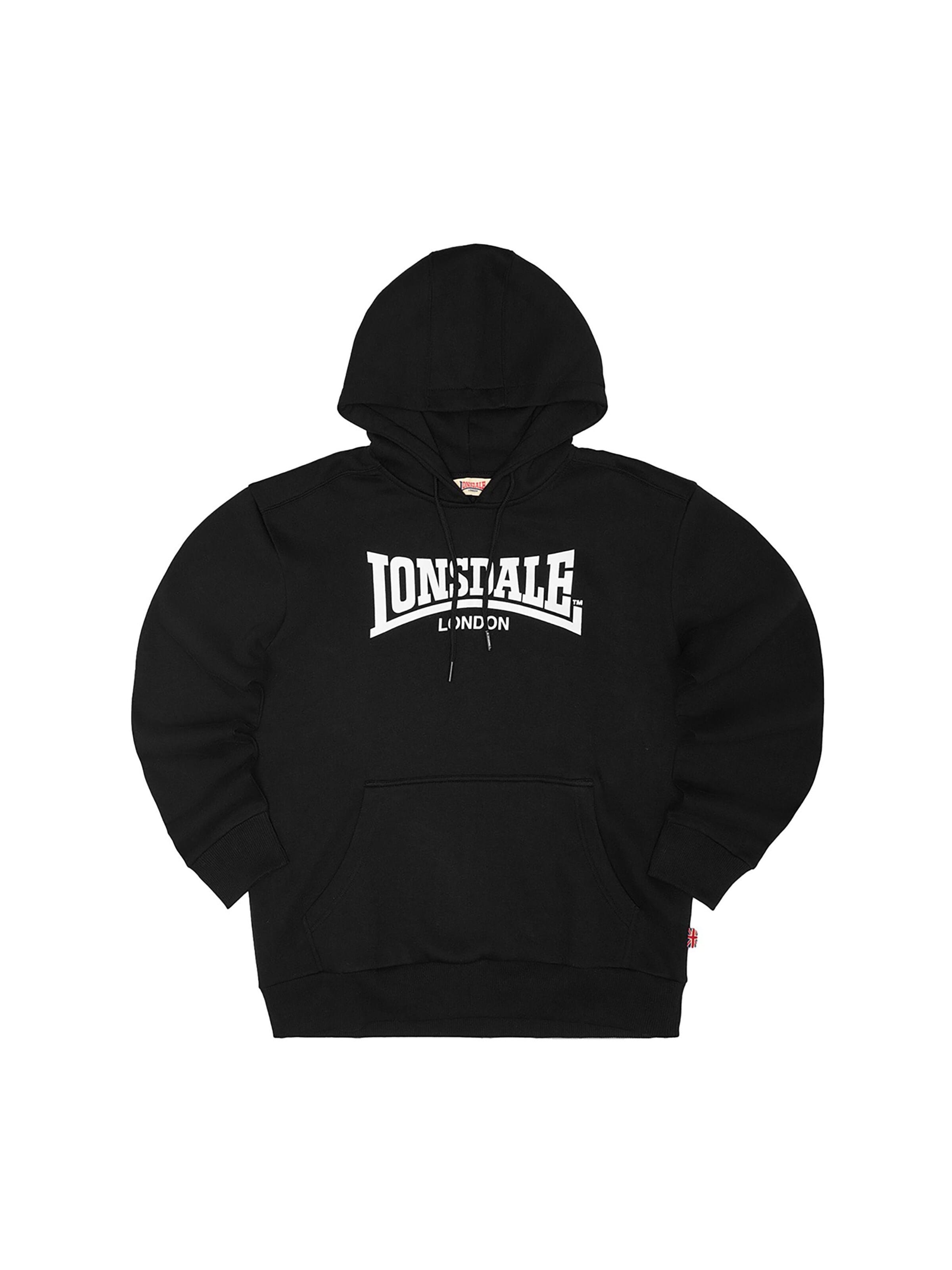 LONSDALE Μπλούζα φούτερ 'Bickington' σε μαύρο: μπροστά